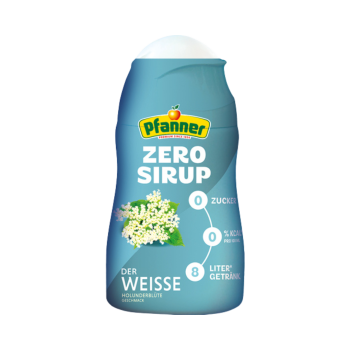 Pfanner ZERO ­Sirup, Weisse Holunderbluete, 1 zu 140, ergibt 8 Liter, EINWEG PET, 57ml